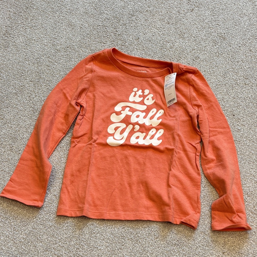 Carter's Orange 'It's Fall Y'all' Long Sleeve Tee